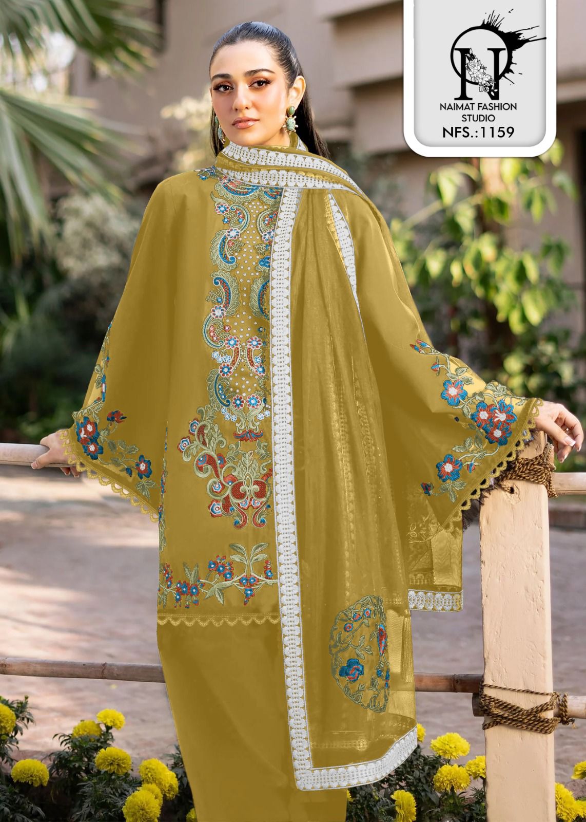 Nfs 1159 Naimat Fashion Studio Roman Silk Pakistani Readymade Suits Wholesale