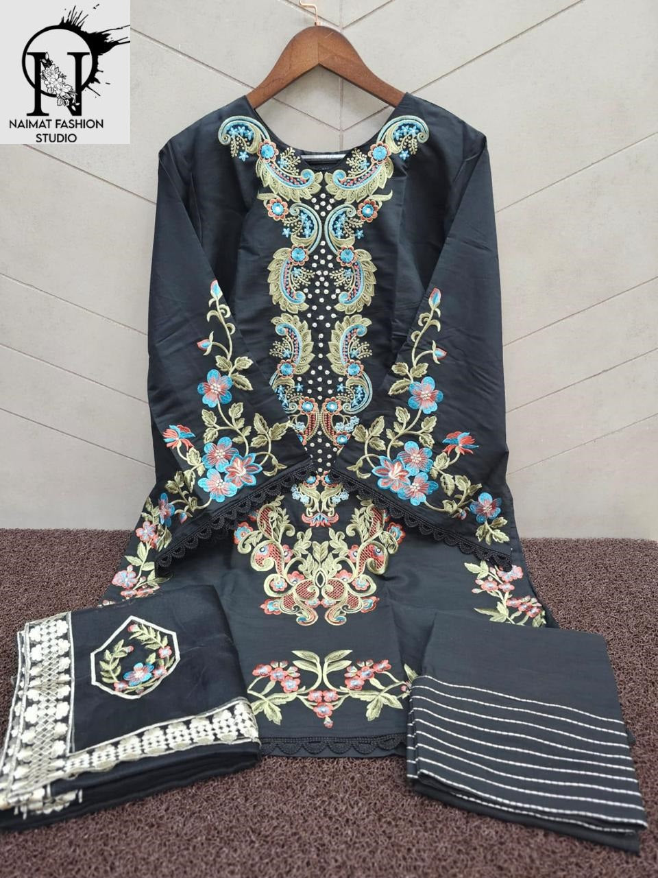 Nfs 1159 Naimat Fashion Studio Roman Silk Pakistani Readymade Suits Wholesale