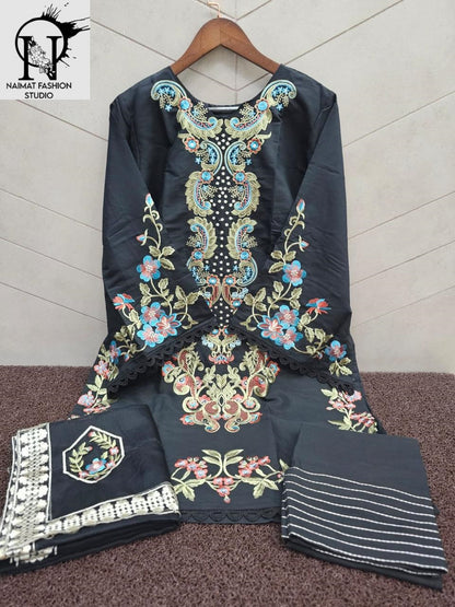 Nfs 1159 Naimat Fashion Studio Roman Silk Pakistani Readymade Suits Wholesale