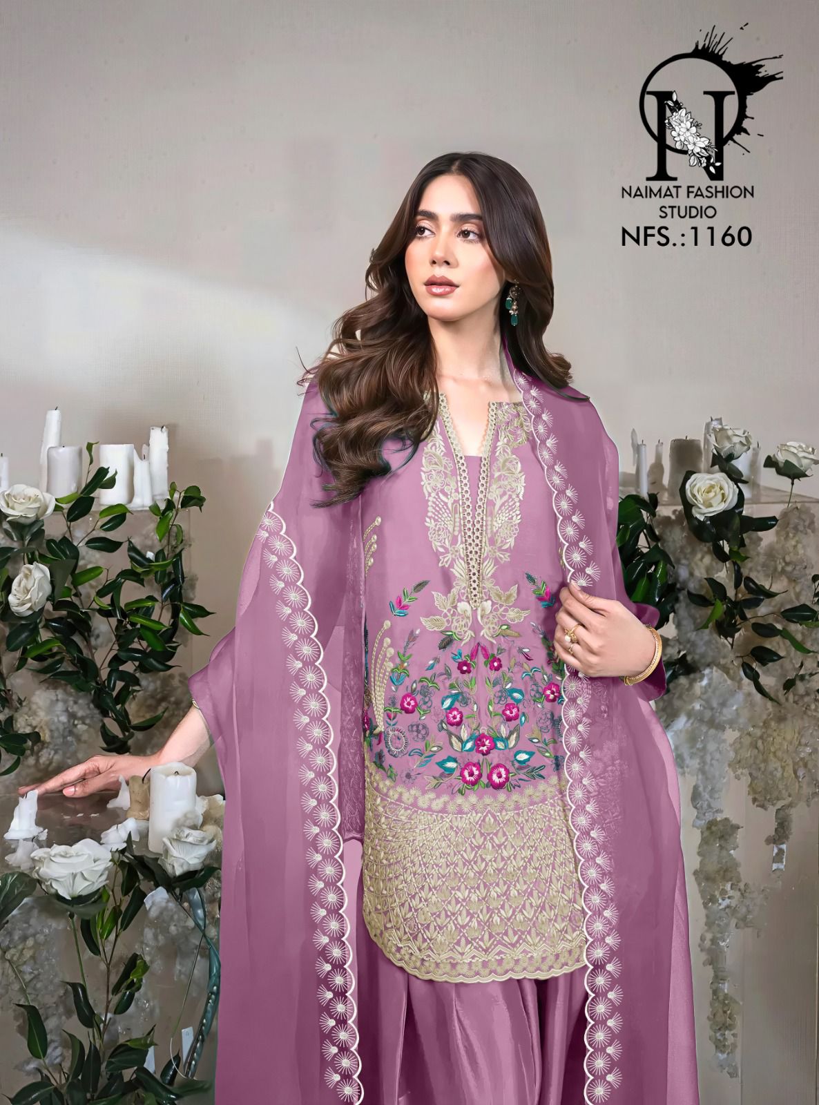 Nfs 1160 Naimat Fashion Studio Satin Pakistani Readymade Suits Manufacturer Ahmedabad