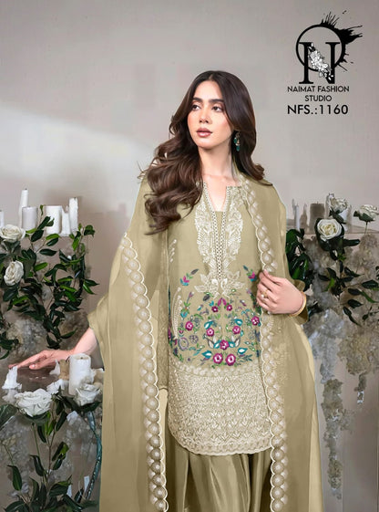 Nfs 1160 Naimat Fashion Studio Satin Pakistani Readymade Suits Manufacturer Ahmedabad