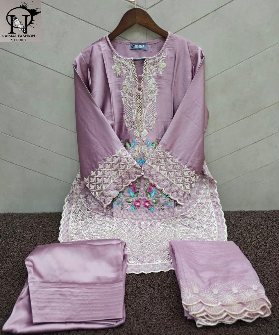 Nfs 1160 Naimat Fashion Studio Satin Pakistani Readymade Suits Manufacturer Ahmedabad