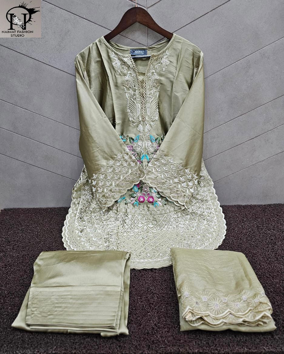 Nfs 1160 Naimat Fashion Studio Satin Pakistani Readymade Suits Manufacturer Ahmedabad