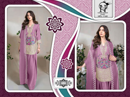 Nfs 1160 New Colours Naimat Fashion Studio Satin Pakistani Readymade Suits Wholesaler