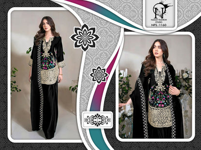 Nfs 1160 New Colours Naimat Fashion Studio Satin Pakistani Readymade Suits Wholesaler