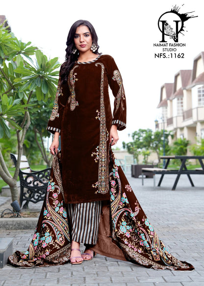 Nfs 1162 Naimat Fashion Studio Readymade Velvet Suits Manufacturer India