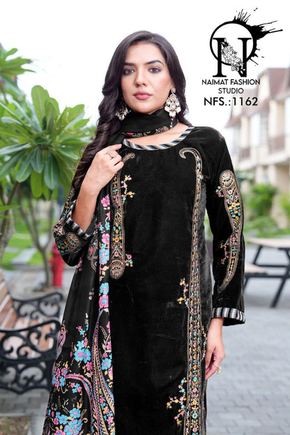 Nfs 1162 Naimat Fashion Studio Readymade Velvet Suits Manufacturer India