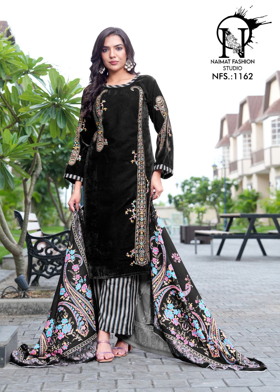 Nfs 1162 Naimat Fashion Studio Readymade Velvet Suits Manufacturer India