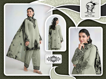 Nfs 1166 Naimat Fashion Studio Satin Pakistani Readymade Suits Exporter Gujarat
