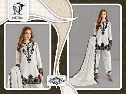 Nfs 1168 New Colour Naimat Fashion Studio Satin Pakistani Readymade Suits Supplier