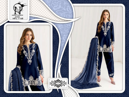 Nfs 1168 New Colour Naimat Fashion Studio Satin Pakistani Readymade Suits Supplier