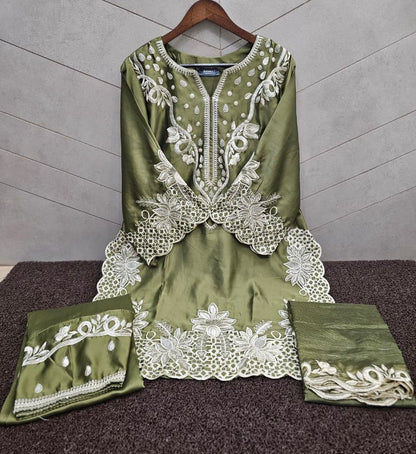 Nfs 1168 New Colour Naimat Fashion Studio Satin Pakistani Readymade Suits Supplier