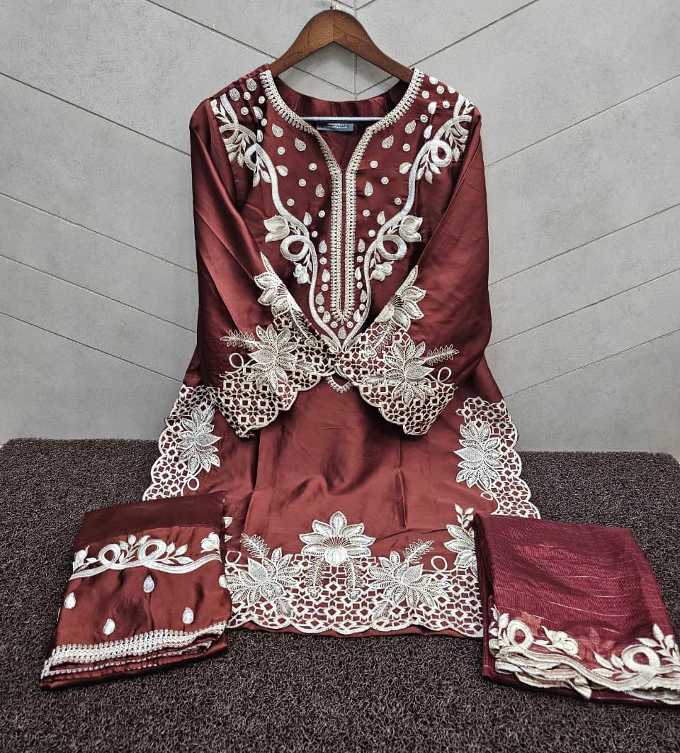 Nfs 1168 New Colour Naimat Fashion Studio Satin Pakistani Readymade Suits Supplier