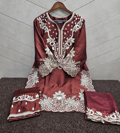 Nfs 1168 New Colour Naimat Fashion Studio Satin Pakistani Readymade Suits Supplier