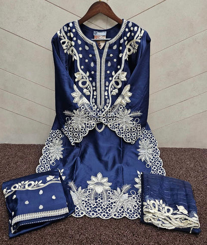 Nfs 1168 New Colour Naimat Fashion Studio Satin Pakistani Readymade Suits Supplier