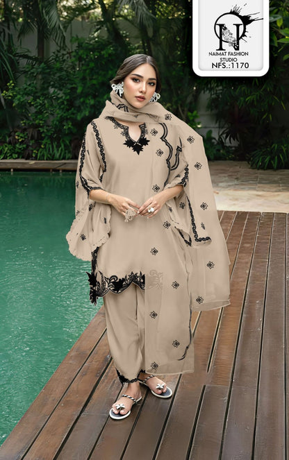 Nfs 1170 Naimat Fashion Studio Vichitra Pakistani Readymade Suits Wholesale