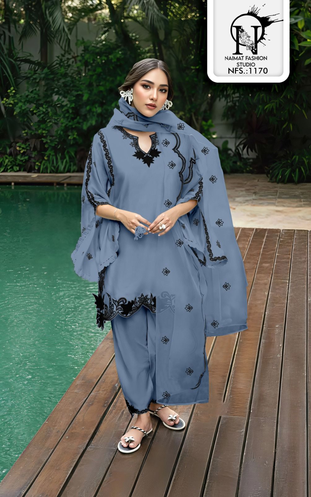 Nfs 1170 Naimat Fashion Studio Vichitra Pakistani Readymade Suits Wholesale