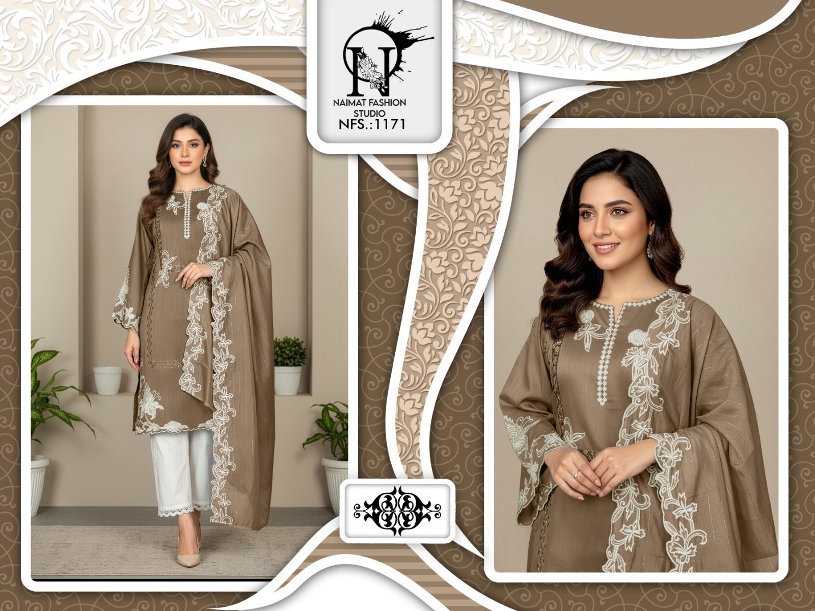 Nfs 1171 Naimat Fashion Studio Pakistani Readymade Suits Supplier Gujarat