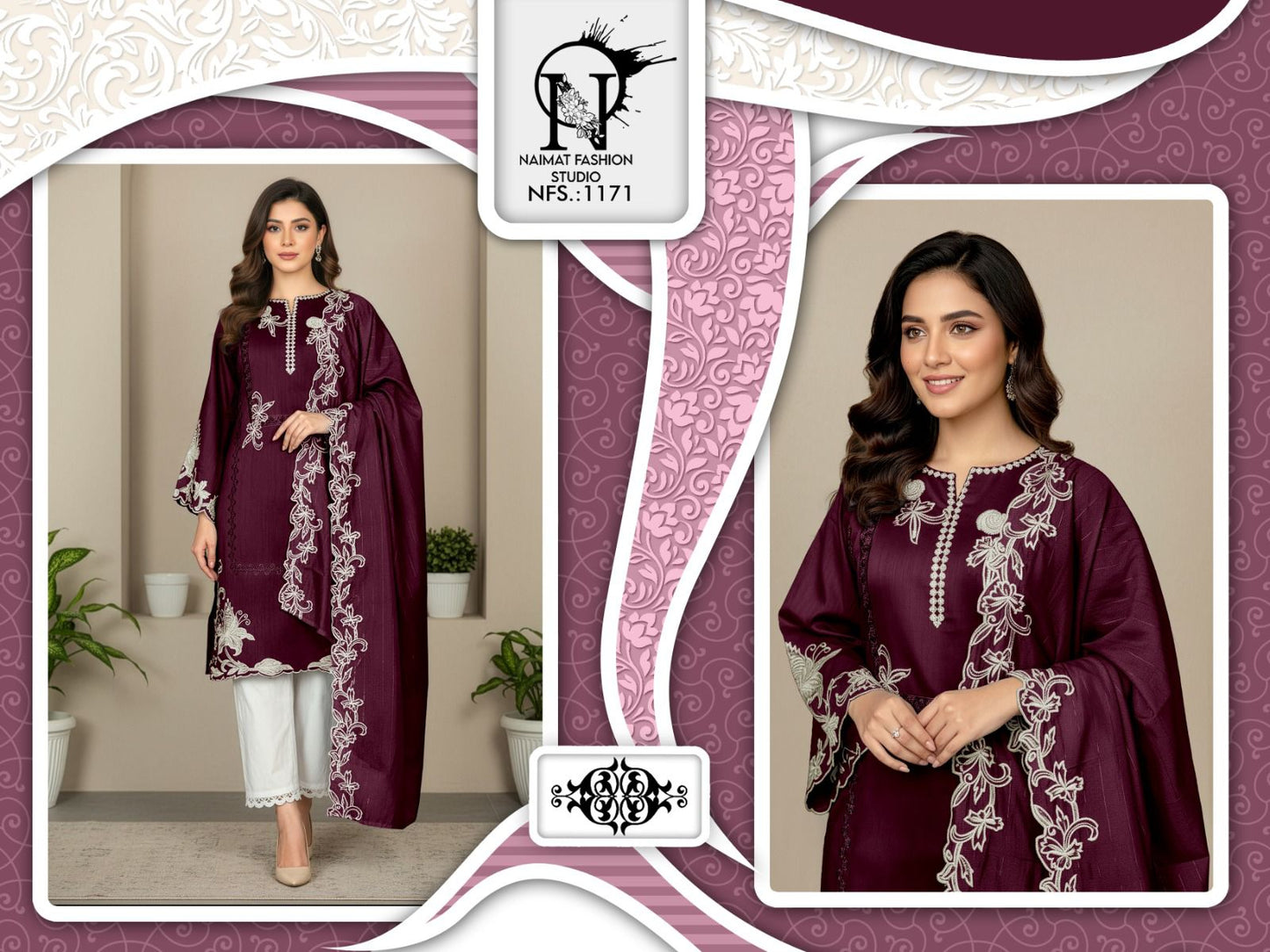 Nfs 1171 Naimat Fashion Studio Pakistani Readymade Suits Supplier Gujarat