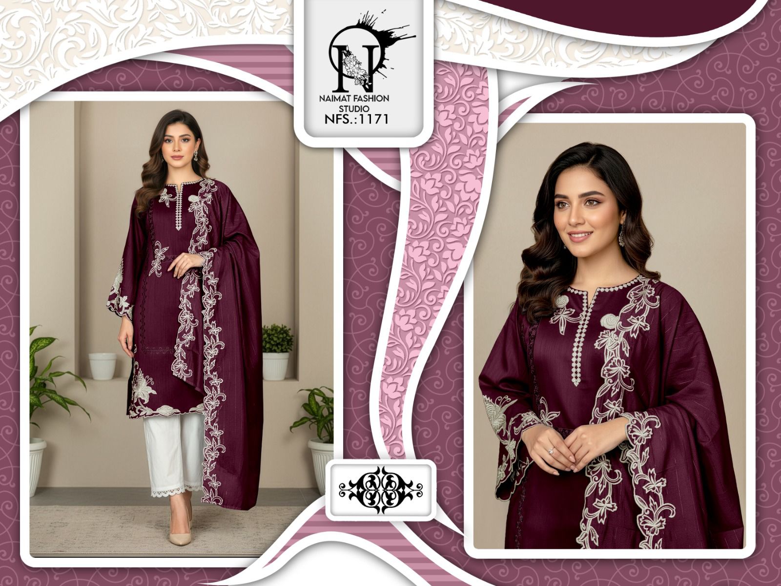 Nfs 1171 Naimat Fashion Studio Pakistani Readymade Suits Supplier Gujarat