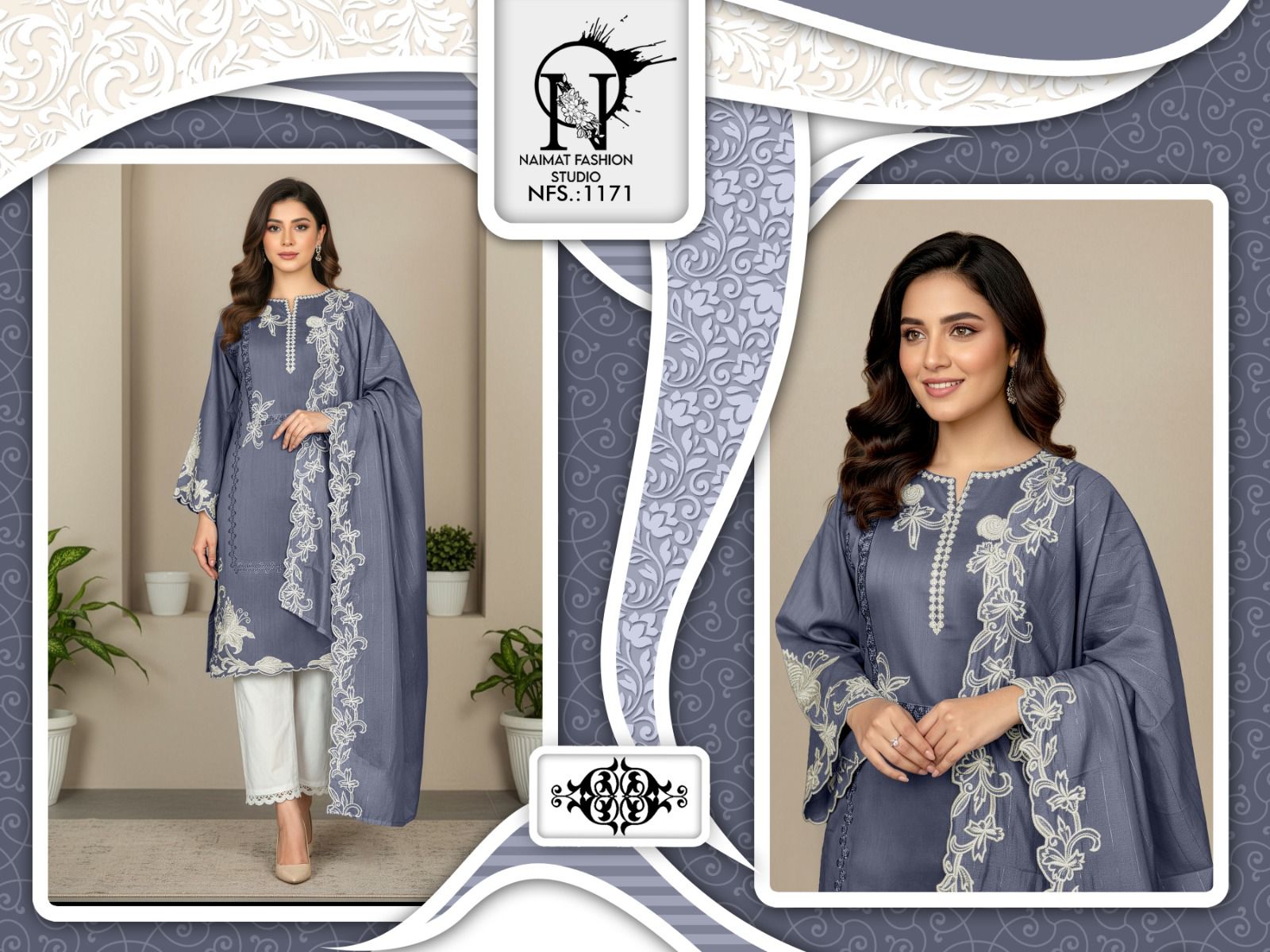 Nfs 1171 Naimat Fashion Studio Pakistani Readymade Suits Supplier Gujarat