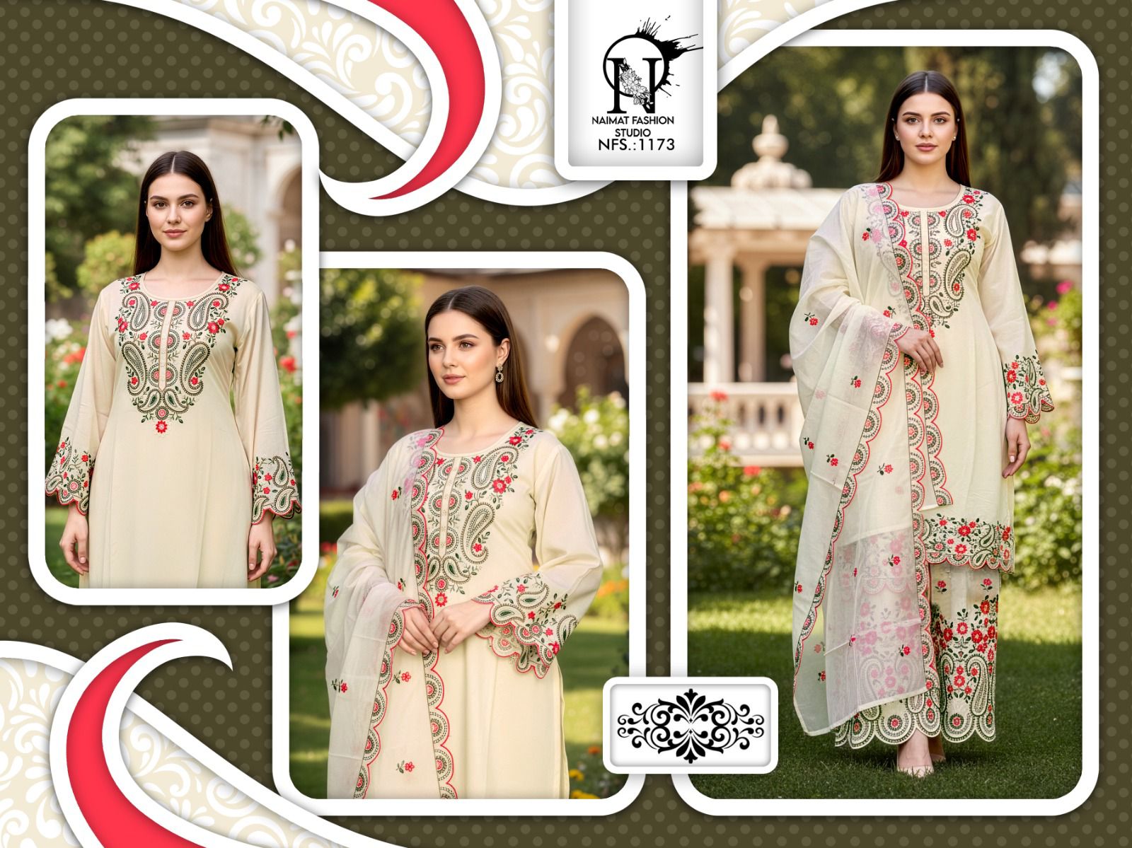 Nfs 1173 Naimat Fashion Studio Vichitra Pakistani Readymade Suits Manufacturer Ahmedabad