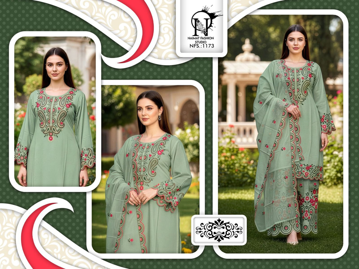 Nfs 1173 Naimat Fashion Studio Vichitra Pakistani Readymade Suits Manufacturer Ahmedabad