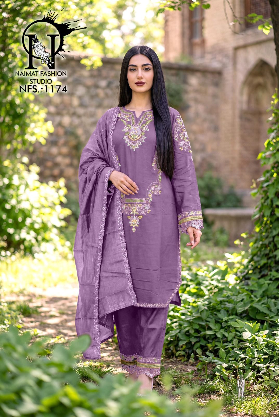 Nfs 1174 New Colours Naimat Fashion Studio Roman Silk Pakistani Readymade Suits Manufacturer