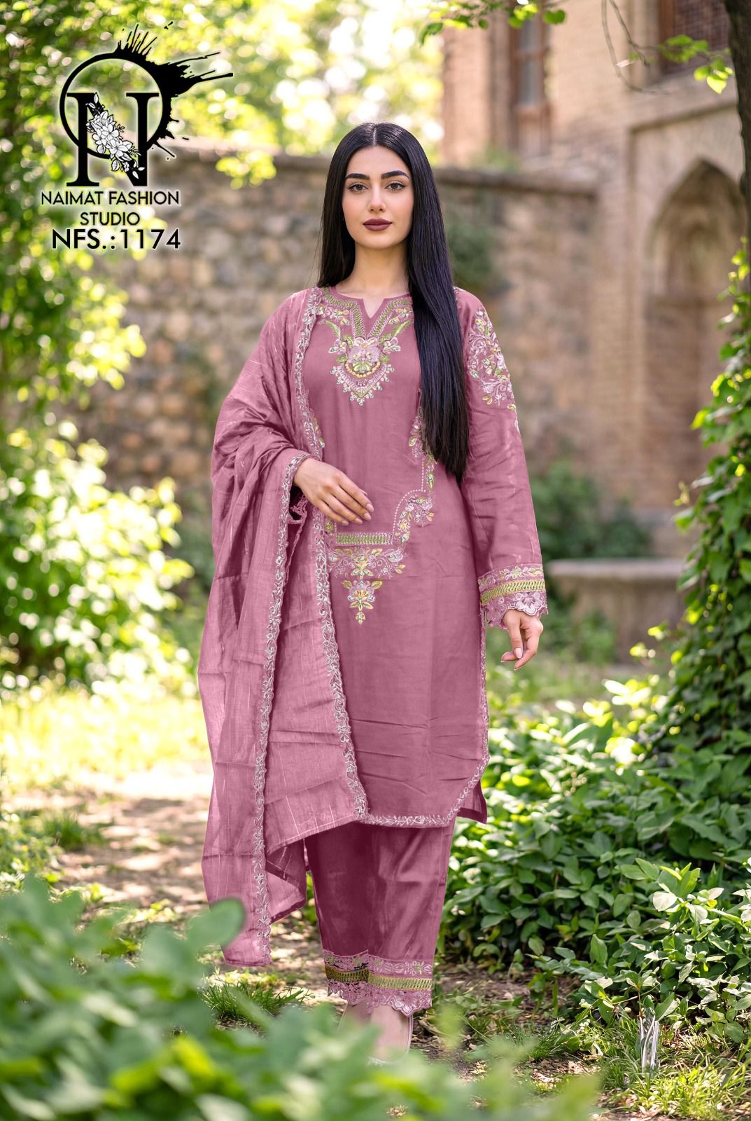 Nfs 1174 New Colours Naimat Fashion Studio Roman Silk Pakistani Readymade Suits Manufacturer
