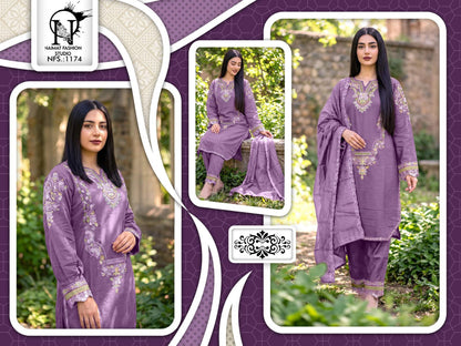 Nfs 1174 New Colours Naimat Fashion Studio Roman Silk Pakistani Readymade Suits Manufacturer