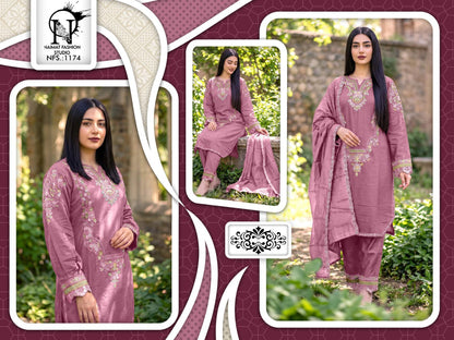 Nfs 1174 New Colours Naimat Fashion Studio Roman Silk Pakistani Readymade Suits Manufacturer