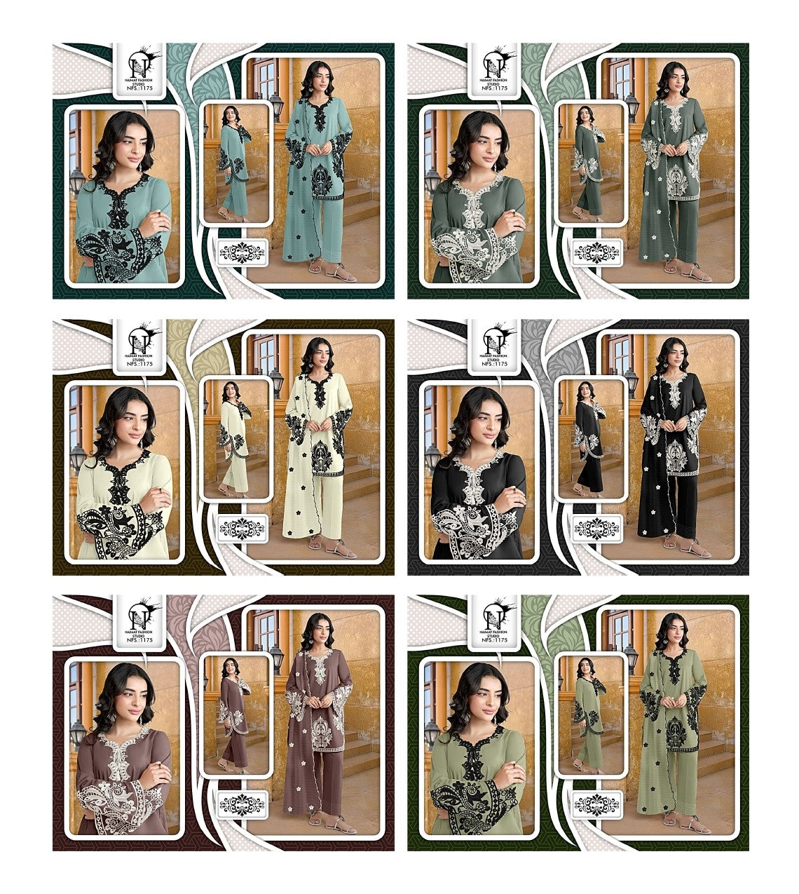 Nfs 1175 Naimat Fashion Studio Japan Satin Pakistani Readymade Suits Supplier