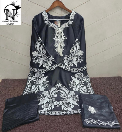 Nfs 1175 Naimat Fashion Studio Japan Satin Pakistani Readymade Suits Supplier