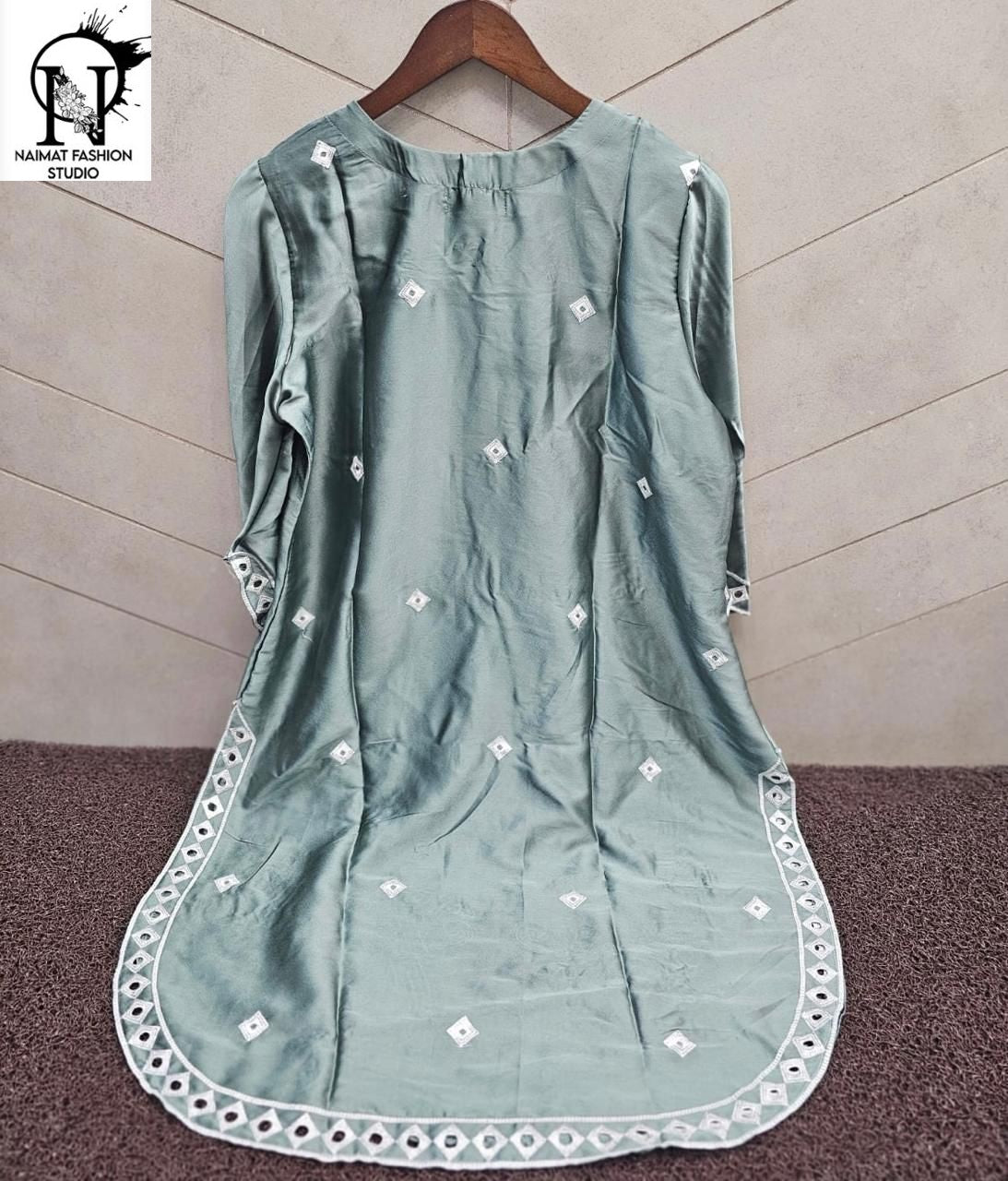 Nfs 1175 Naimat Fashion Studio Japan Satin Pakistani Readymade Suits Supplier