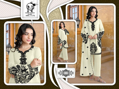 Nfs 1175 Naimat Fashion Studio Japan Satin Pakistani Readymade Suits Supplier