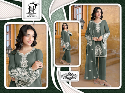Nfs 1175 Naimat Fashion Studio Japan Satin Pakistani Readymade Suits Supplier