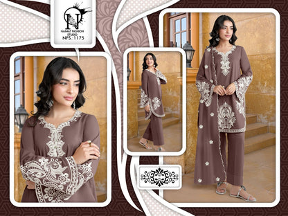 Nfs 1175 Naimat Fashion Studio Japan Satin Pakistani Readymade Suits Supplier