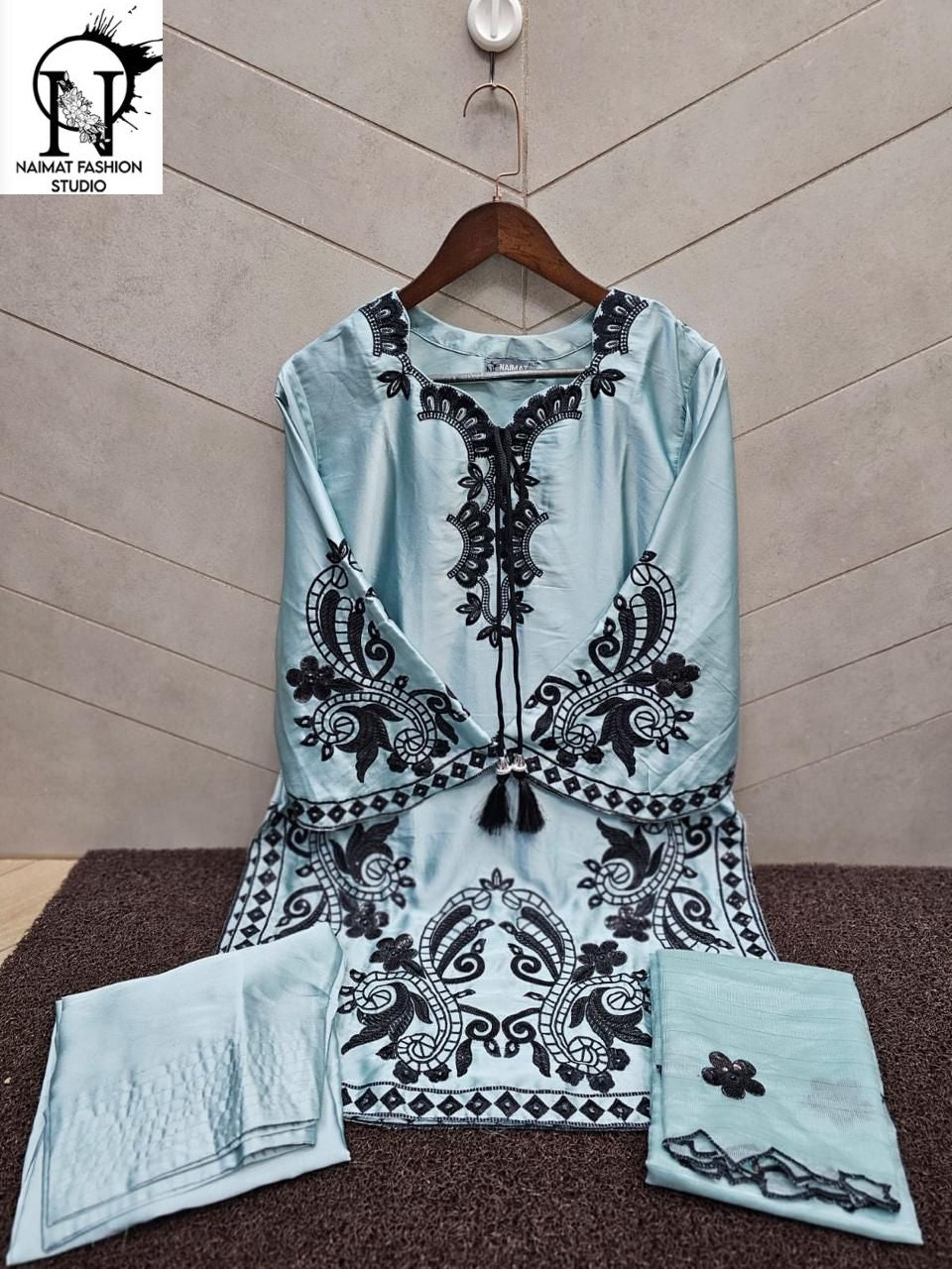 Nfs 1175 Naimat Fashion Studio Japan Satin Pakistani Readymade Suits Supplier