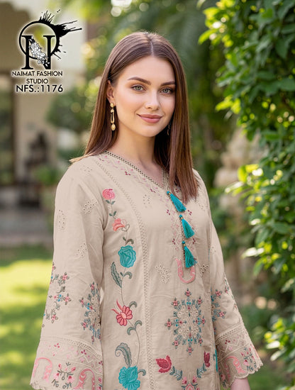 Nfs 1176 Naimat Fashion Studio Roman Silk Pakistani Readymade Suits Wholesale Rate