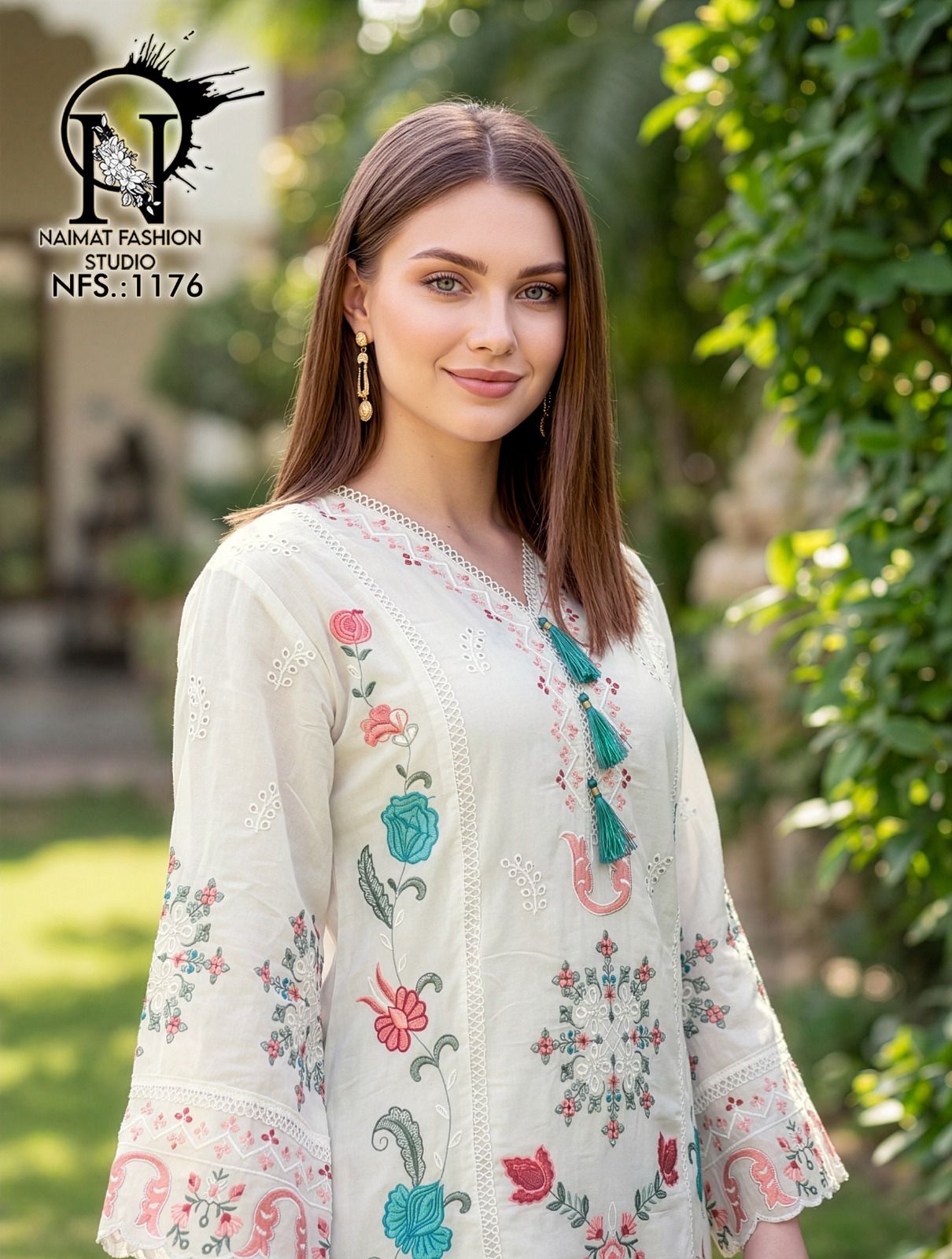 Nfs 1176 Naimat Fashion Studio Roman Silk Pakistani Readymade Suits Wholesale Rate