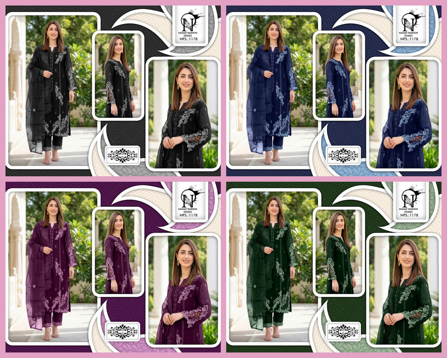 Nfs 1178 Naimat Fashion Studio Pure Fox Pakistani Readymade Suits Supplier