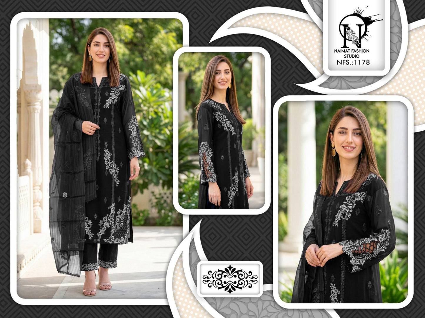 Nfs 1178 Naimat Fashion Studio Pure Fox Pakistani Readymade Suits Supplier