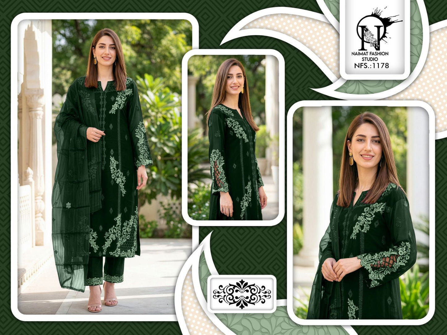 Nfs 1178 Naimat Fashion Studio Pure Fox Pakistani Readymade Suits Supplier