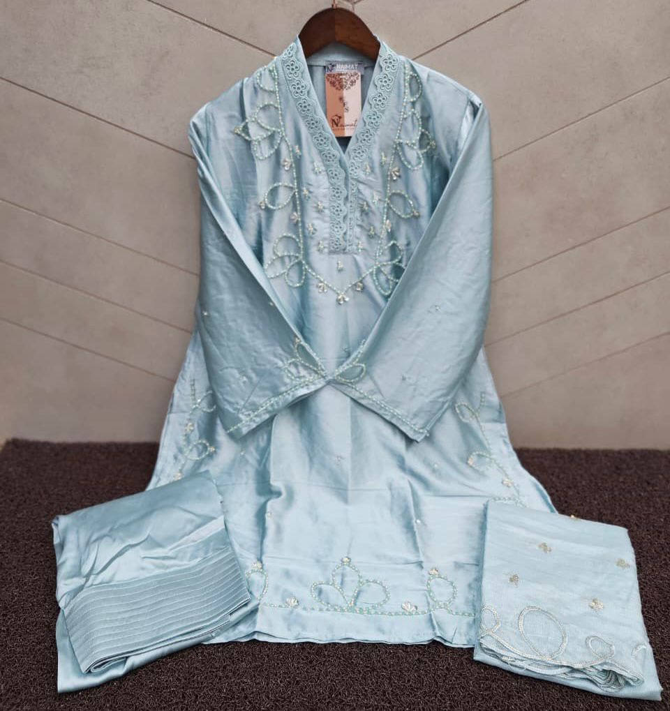 Nfs 1179 Naimat Fashion Studio Satin Pakistani Readymade Suits Supplier Ahmedabad