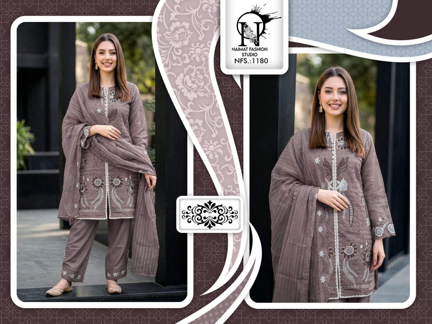Nfs 1180 Naimat Fashion Studio Pakistani Readymade Suits Wholesale Price
