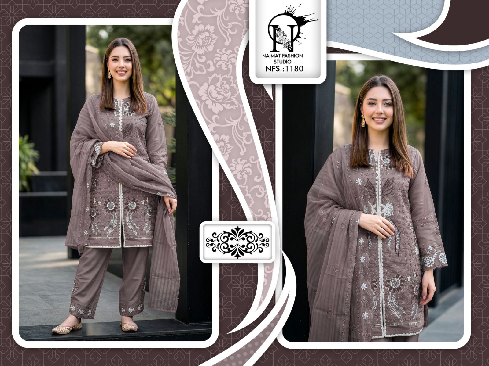 Nfs 1180 Naimat Fashion Studio Pakistani Readymade Suits Wholesale Price