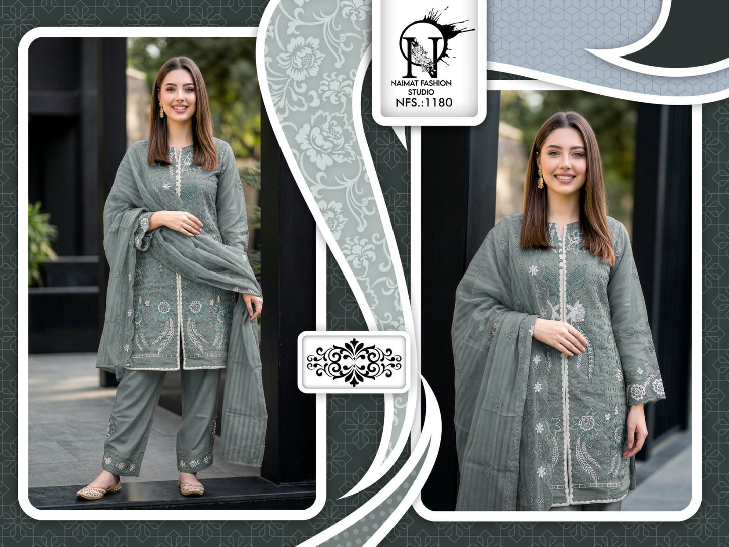 Nfs 1180 Naimat Fashion Studio Pakistani Readymade Suits Wholesale Price