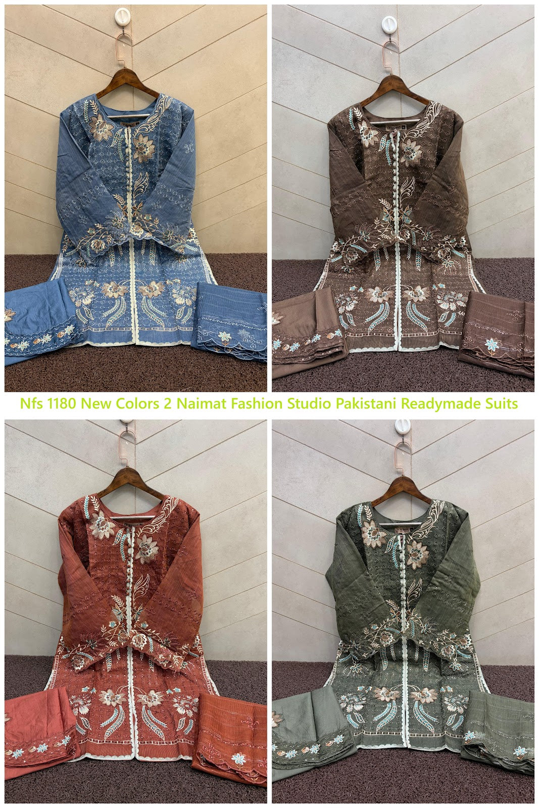 Nfs 1180 New Colors 2 Naimat Fashion Studio Pakistani Readymade Suits Supplier Gujarat
