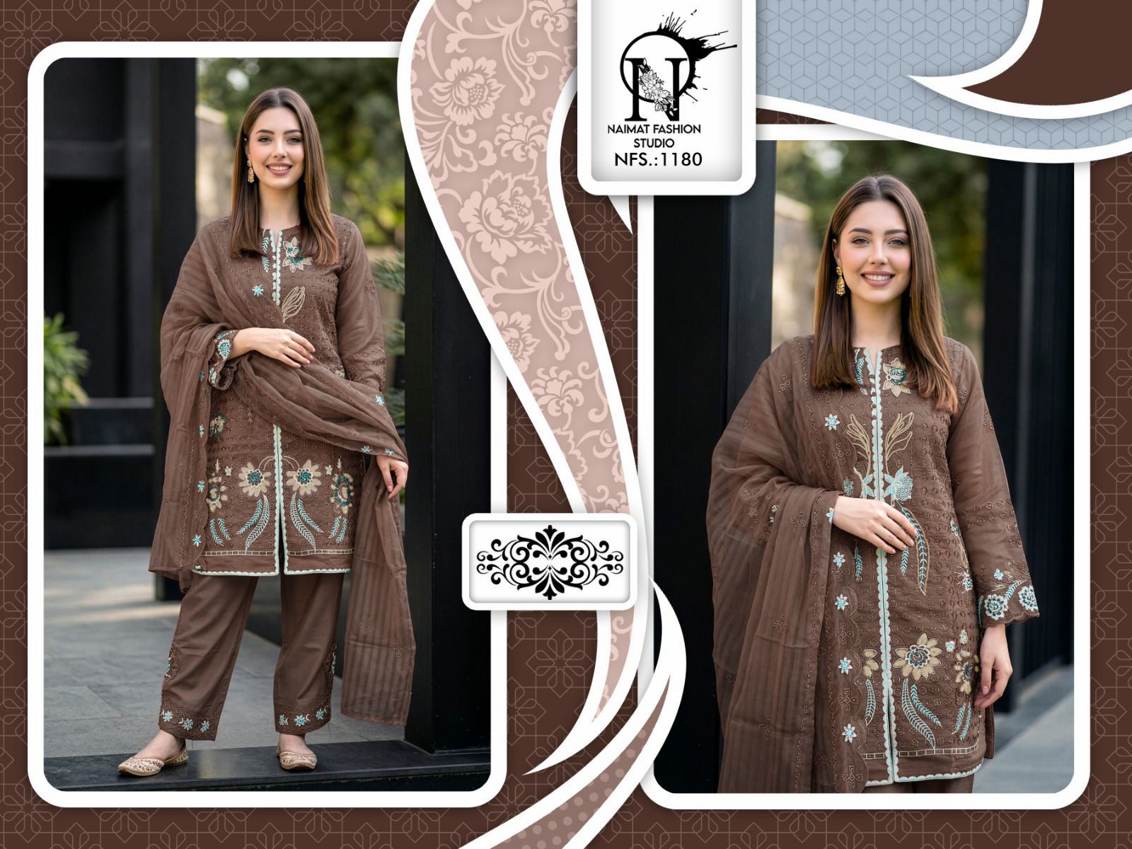 Nfs 1180 New Colors 2 Naimat Fashion Studio Pakistani Readymade Suits Supplier Gujarat