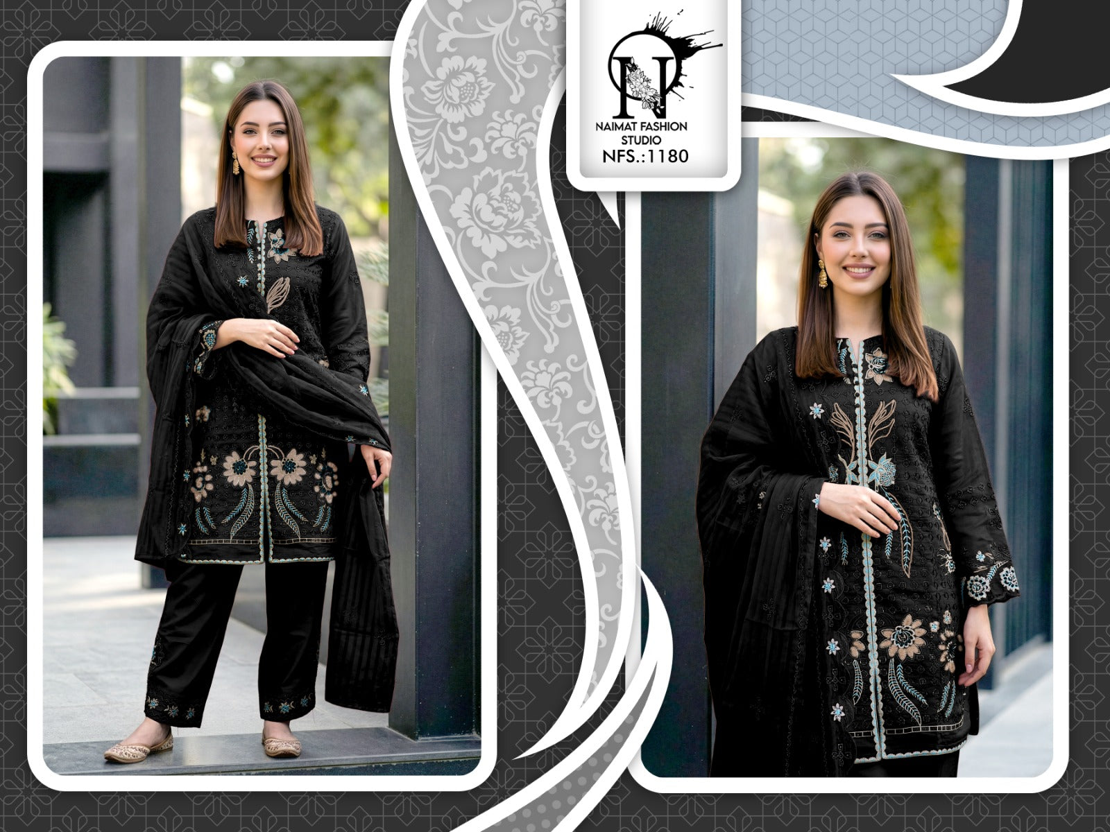 Nfs 1180 New Colors Naimat Fashion Studio Pakistani Readymade Suits Manufacturer Gujarat